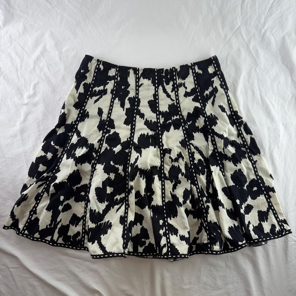 CAbi Floral Knee Length A-Line Swing Skirt Womens 10 Artsy 90s Retro